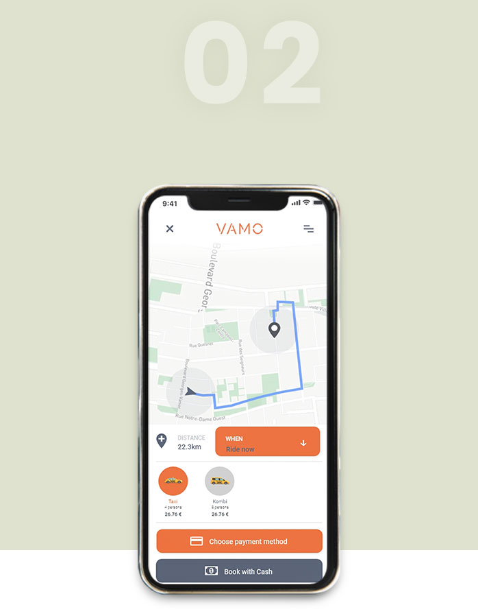Vamo App Registrierung